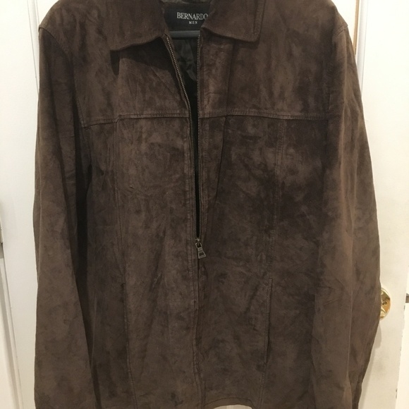 Men's Bernardo Brown Suede Leather Jacket Coat - Picture 5 of 8
